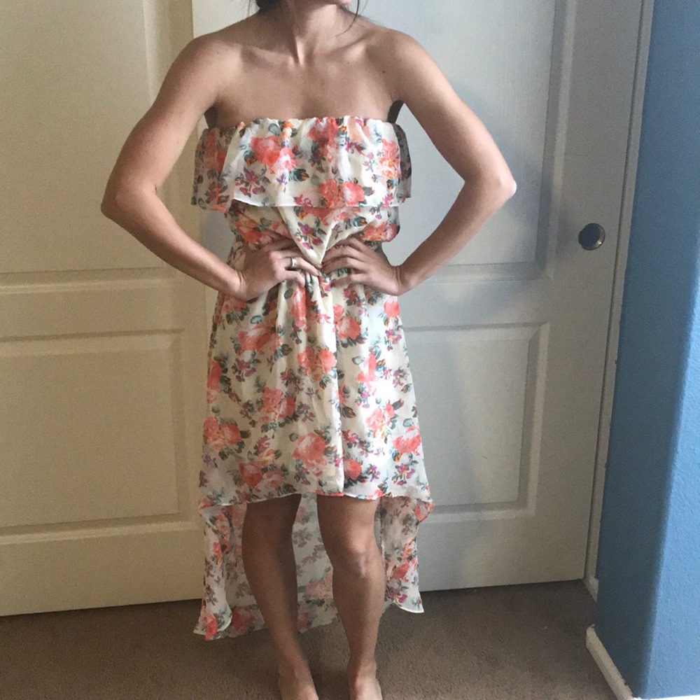 Boho floral high low dress